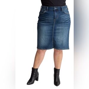 Inherit • Women’s Elliot Classic Blue Denim Midi Pencil Skirt Size 20 NWT